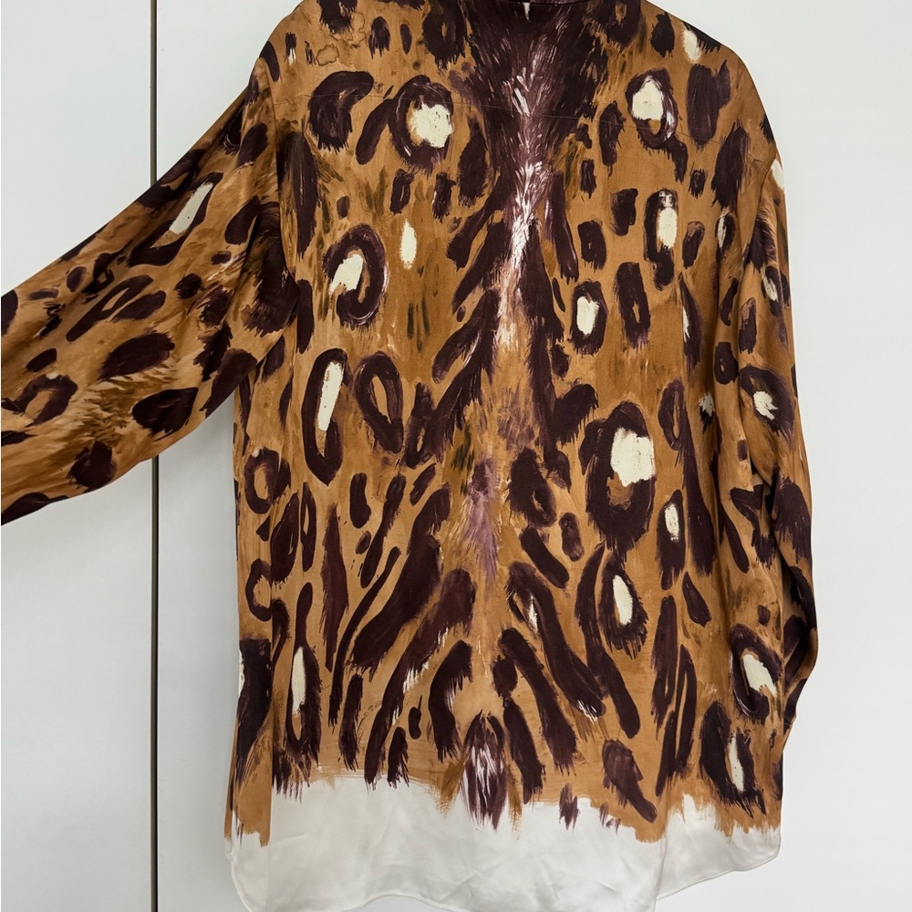 Marni Brown and Purple Abstract Silk Button-Up - Picture 2 of 12